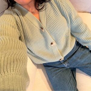 Asskdan Mint Green Cardigan (sz S)